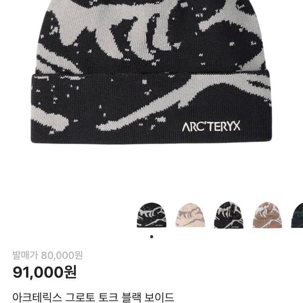 아크테릭스 그로토 토크 비니 블랙