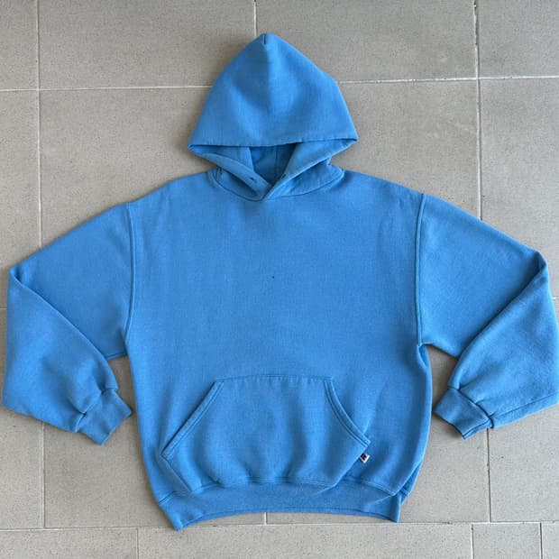 90s 빈티지 러셀 후드 베이비 블루 M