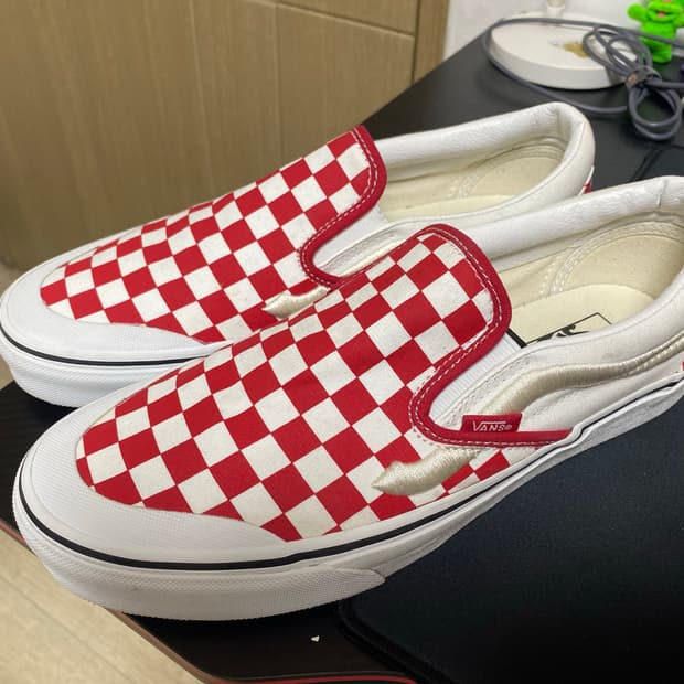 [VANS] 반스 클래식 슬립온 138 레드 체커보드 275사이즈