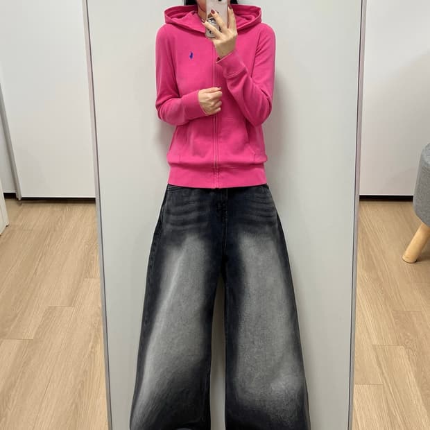 폴로 랄프로렌 블루 포니 핑크 후드집업