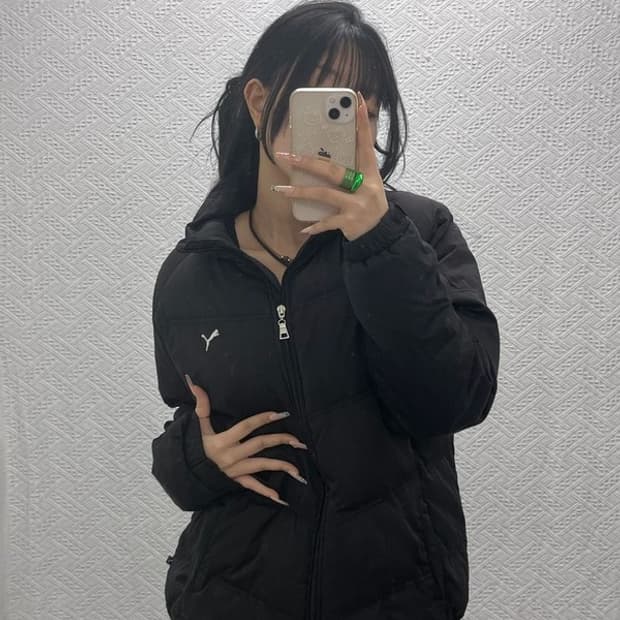 푸마 빈티지 스몰로고 캐주얼 숏패딩 자켓 L C08302