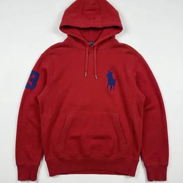 폴로 빅포니 레드후드티