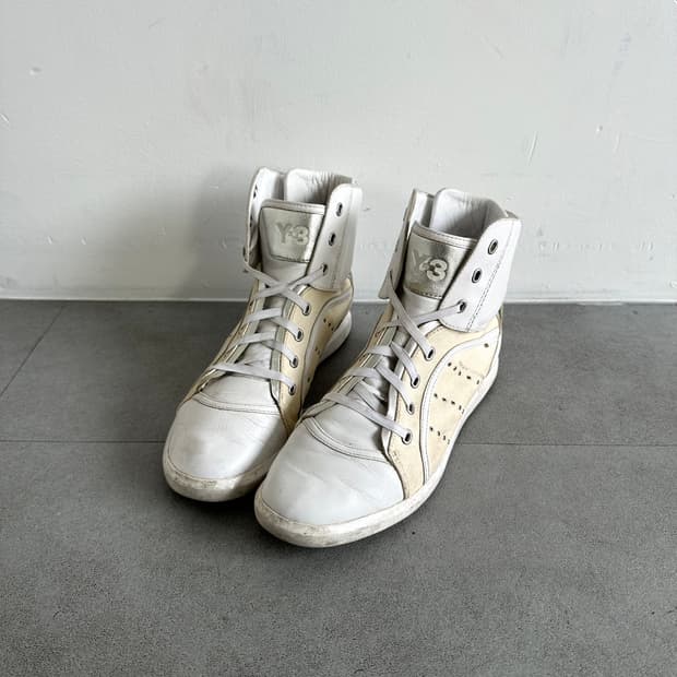 Y-3 요지 야마모토 크림 복싱 하이탑 스니커즈