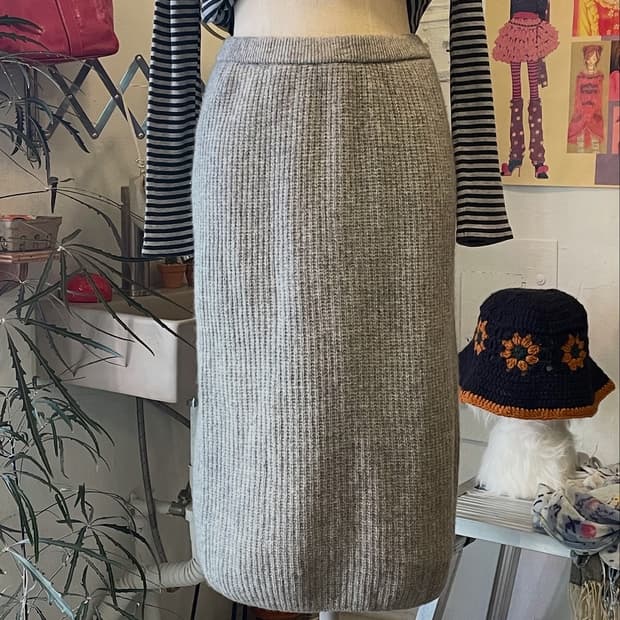 울캐시미어 니트 미디스커트 [무배]