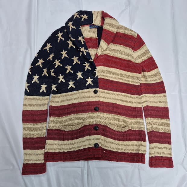 폴로 성조기 가디건