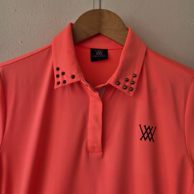 어뉴골프 여성 형광PK반팔카라티셔츠 L사이즈