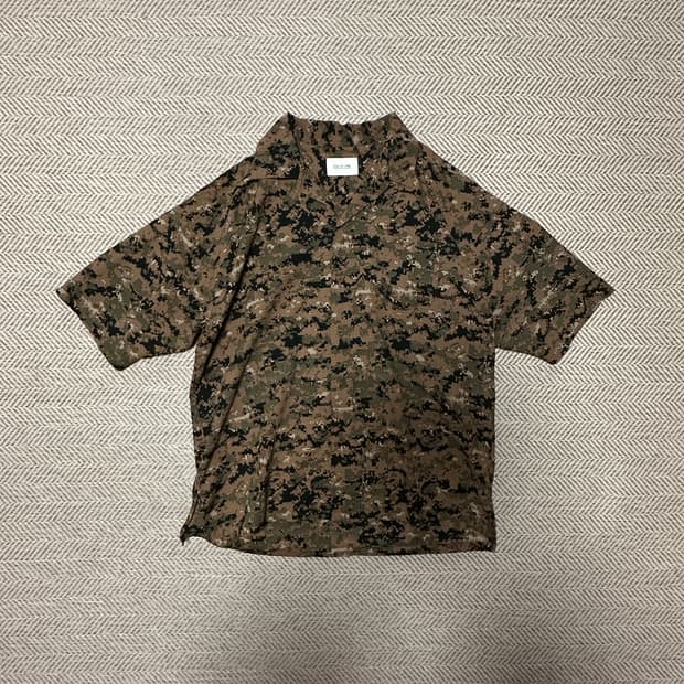 CAL O LINE seersucker open collar shirt