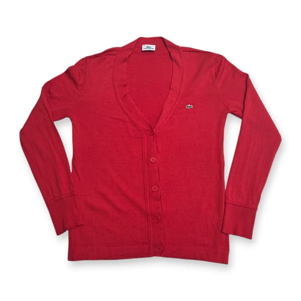 Lacoste 라코스테 여성 브이넥 울 니트 가디건