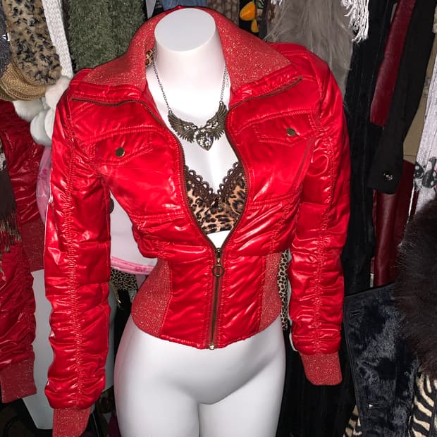 y2k 코르셋 숏 경량패딩