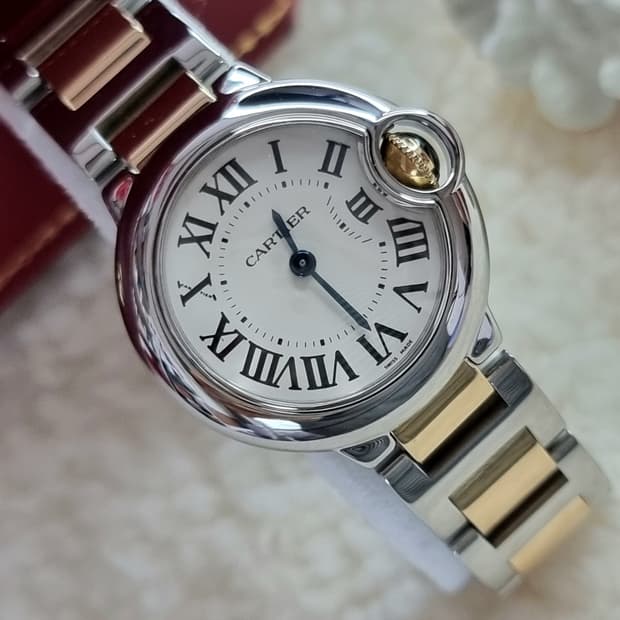 [현대백화점 풀세트] 까르띠에 발롱블루 18K 콤비 28mm 여성용 시계