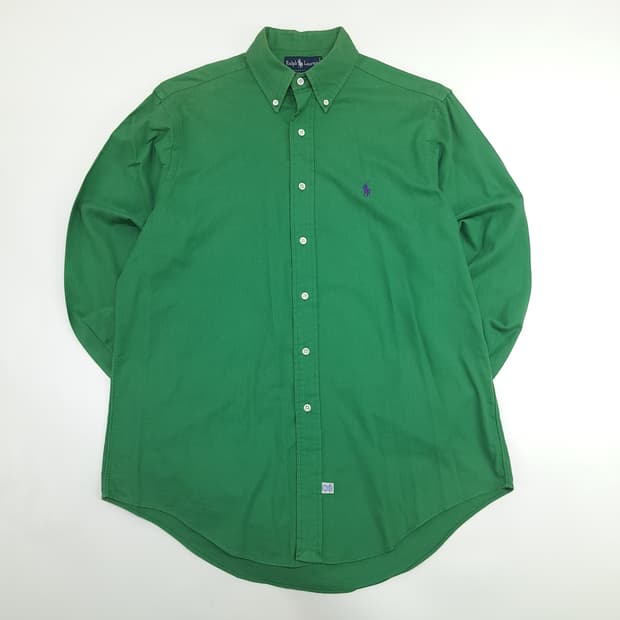 Co902 L 폴로 랄프로렌 90s 그린 긴팔 셔츠 남방