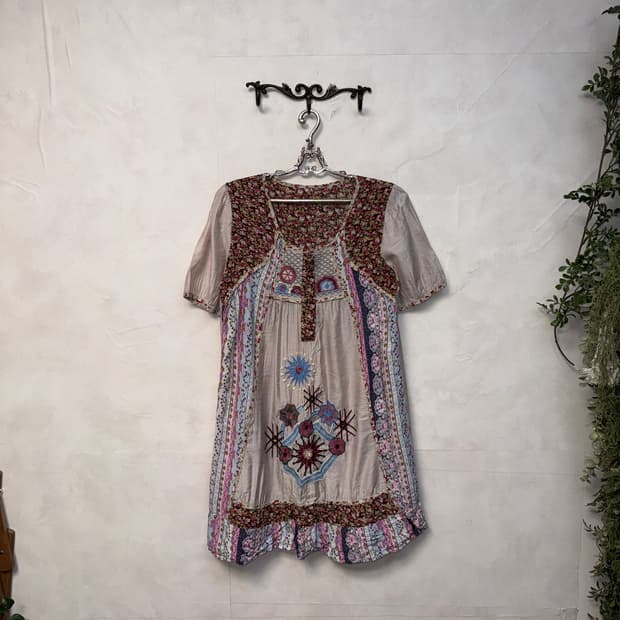 Indi pink bohemian floral half ops