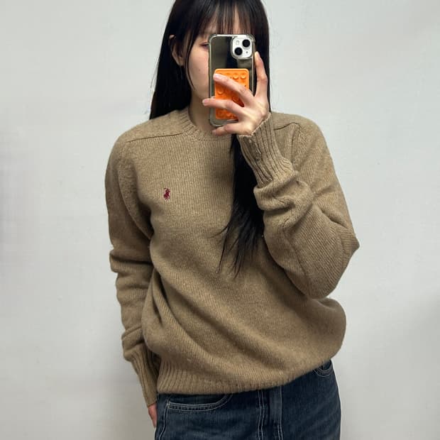폴로 랄프로렌 포니로고 울 니트 베이지