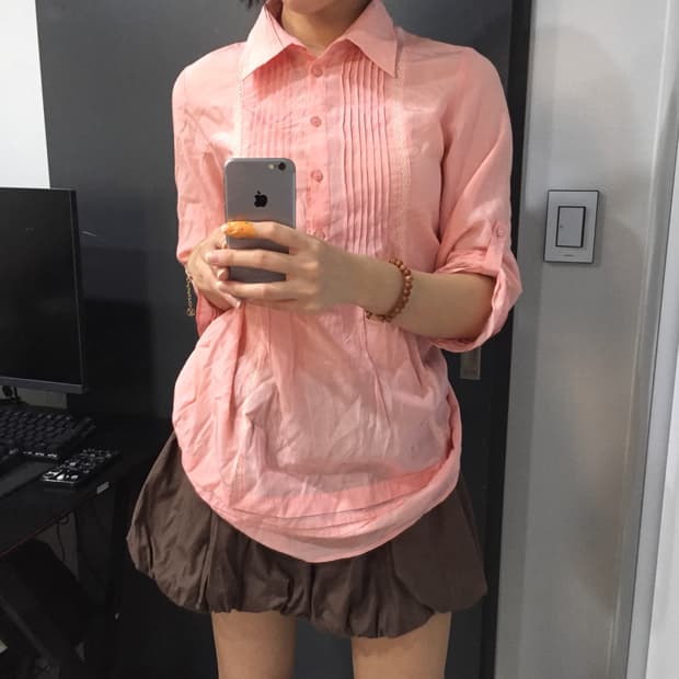 히메갸루 레이스 로걀 딸기우유 시스루 블라우스