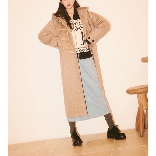 마리떼 후드 롱 더플 코트 (HOODIE LONG DUFFLE COAT)