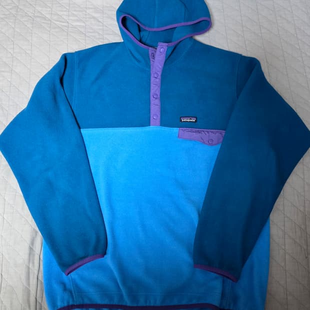 [XL] 빈티지 파타고니아 신칠라 플리스 후드 스냅 풀오버 스카이 블루