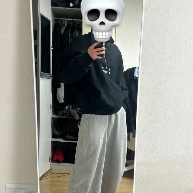 Iab 하프집업 블랙 M