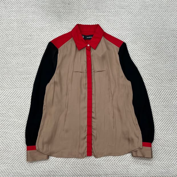 GUx언더커버 배색 블라우스 r2329