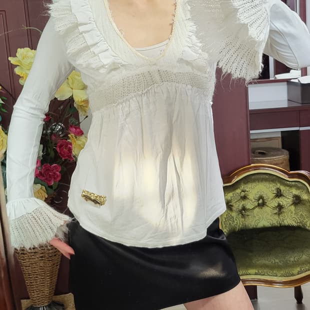 로베르토 까발리 스팽글 블라우스 셔츠
