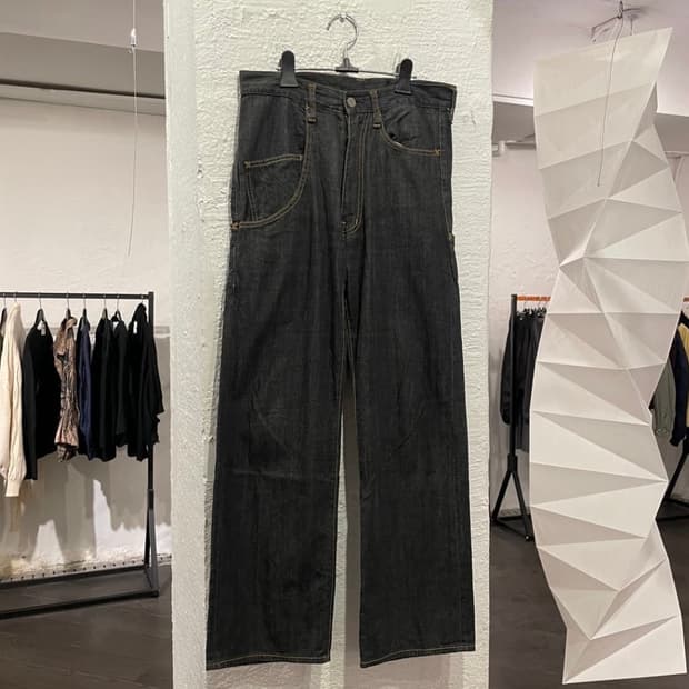 요지 야마모토 비대칭 데님팬츠