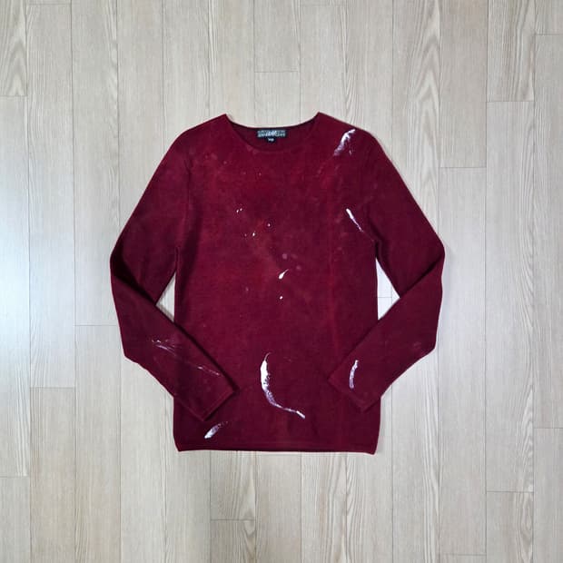 장폴고티에 버건디 러기드 롱 슬리브 니트
