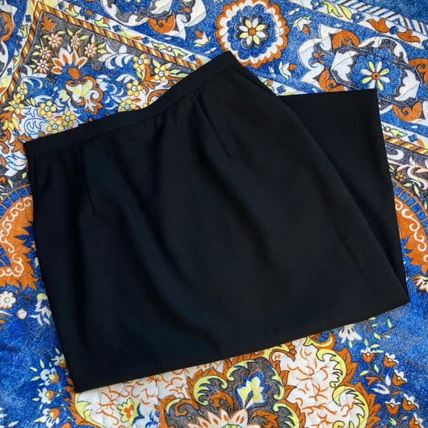 Japan made Enfold 엔폴드 울 블랙 H라인 펜슬 트임 스커트