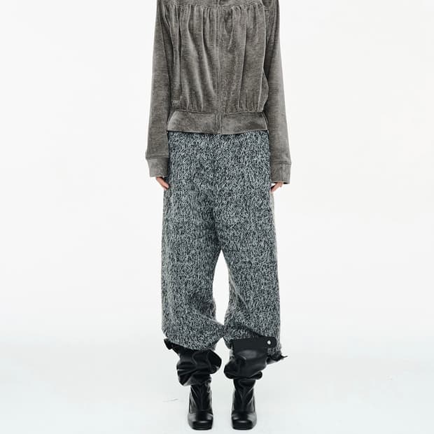 [구해요] cerric hairy wide pants 차콜