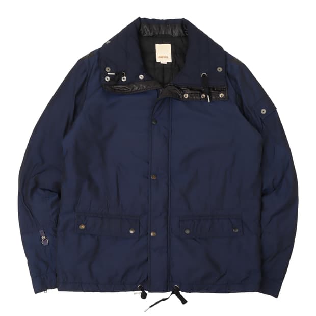 디젤 네이비 폴리 쉘 바이커 필드 자켓