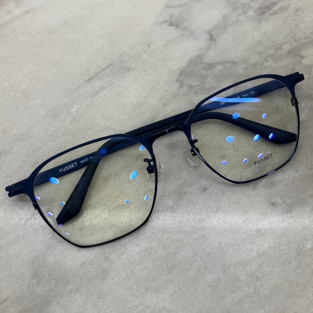푸세 FUSSET 코발트 블루 웰링턴 메탈테 안경