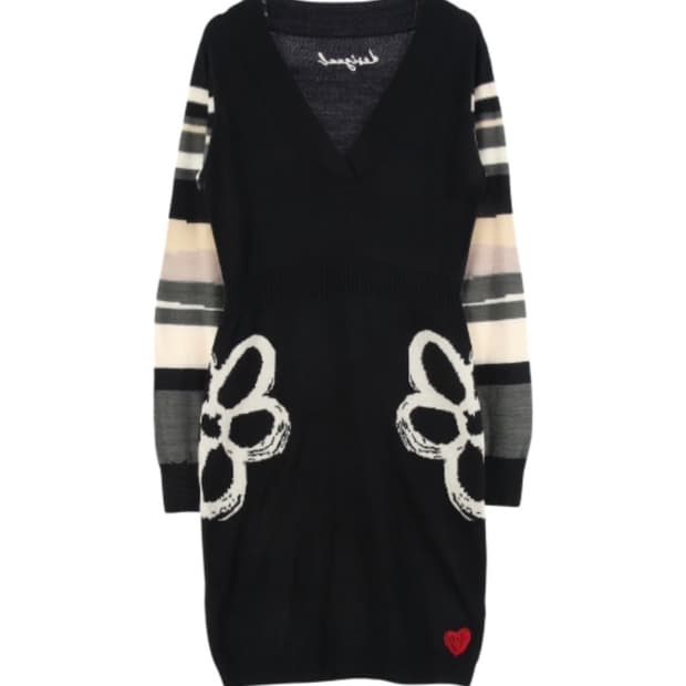 데시구알 플라워 니트 원피스