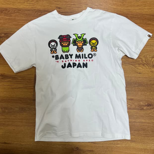 Bape 베이비 마일로 흰색 반팔