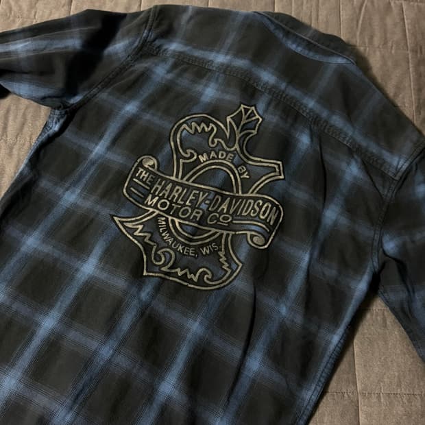 할리데이비슨 체크 셔츠 s