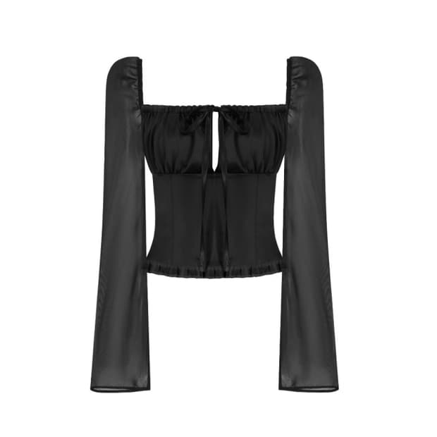 클리시어 (코프) 워니하우스 프린세스 리본 블라우스 블랙