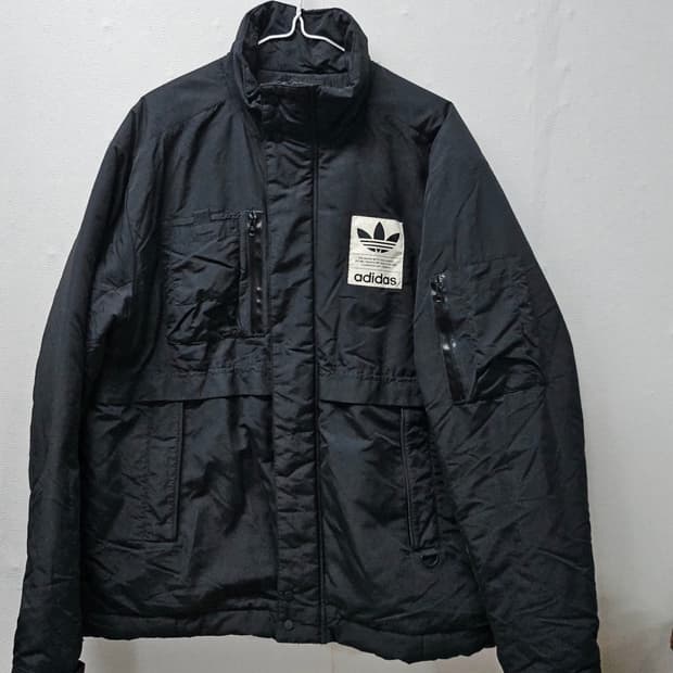 아디다스 블랙 누빔 패딩 점퍼  XL