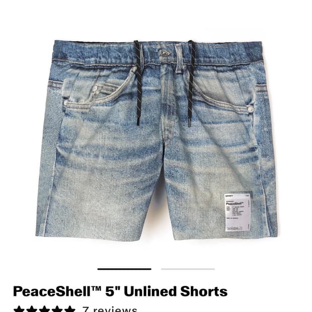 새티스파이 satisfy 피스쉘 5인치디지털데님 쇼츠 XL(새상품)