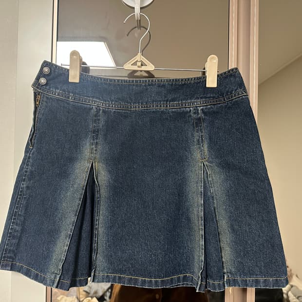 빈티지 데님 플리츠 스커트