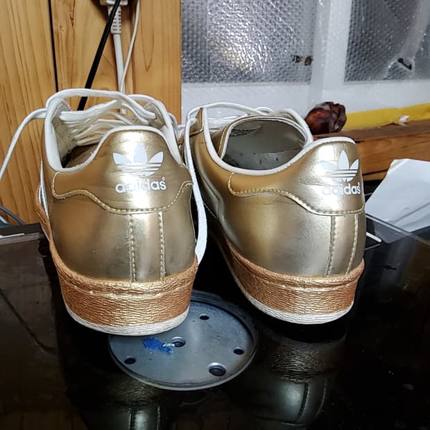 아디다스 슈버스타 골드메탈토 스니커즈 260-265 레어 최상급 