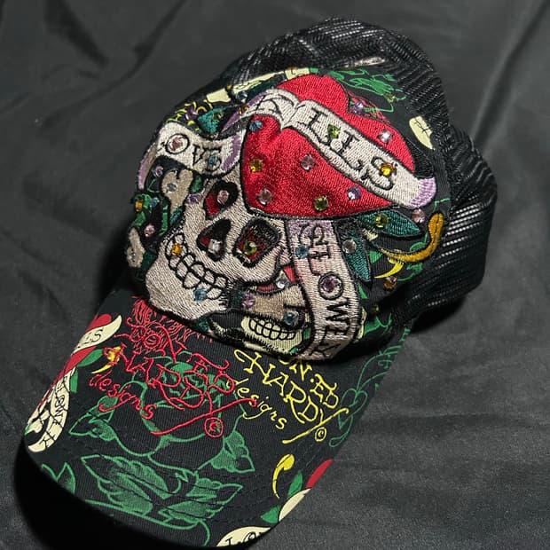 Ed Hardy skull punk mesh cap
