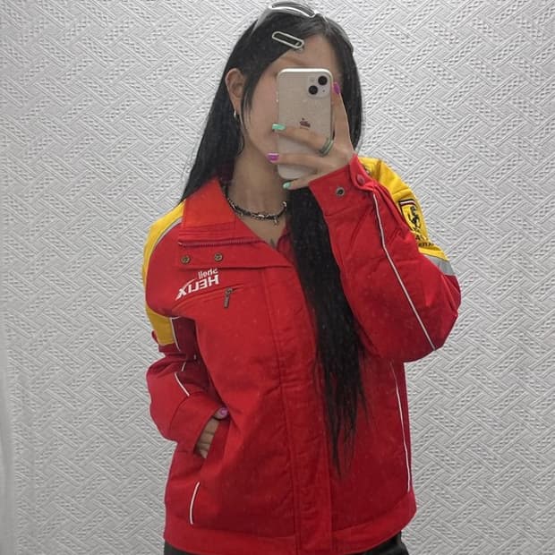 페라리 올드스쿨 레이싱 바이커 자켓 점퍼 L C06841