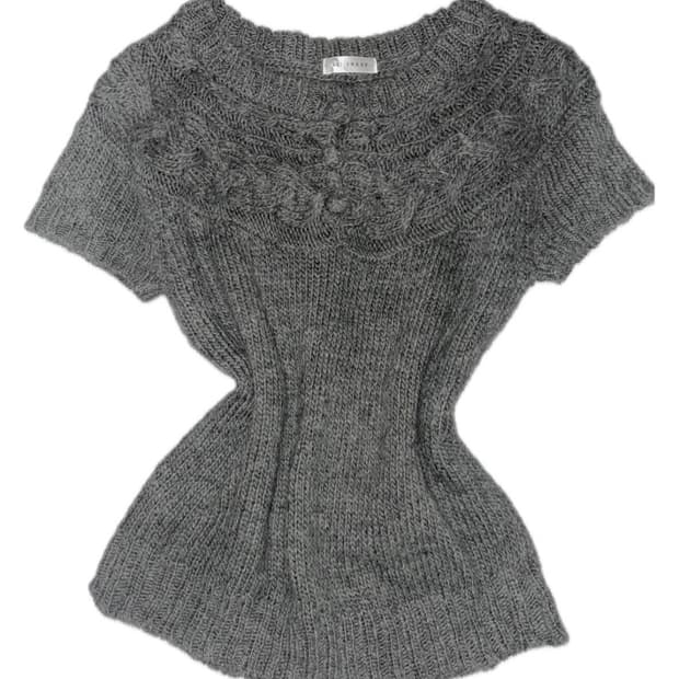 그레이 버튼 니트 빈티지 모리걸