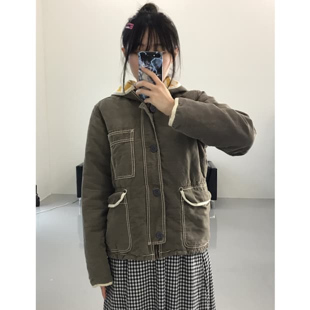 Jpn khaki reversible jumper