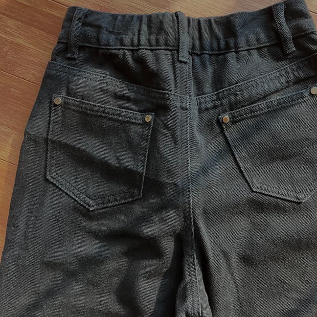 블랙 데님 팬츠 