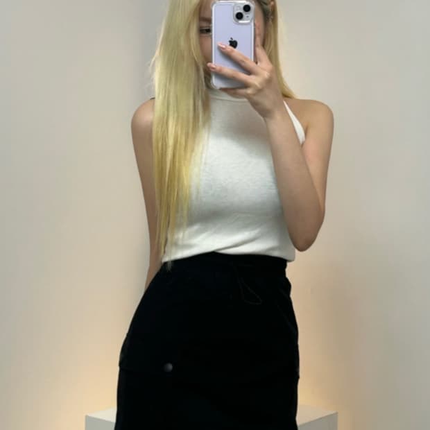 [M] 미유 쫀쫀 밴딩 카고스커트 블랙업 프렌치오브 애니원모어