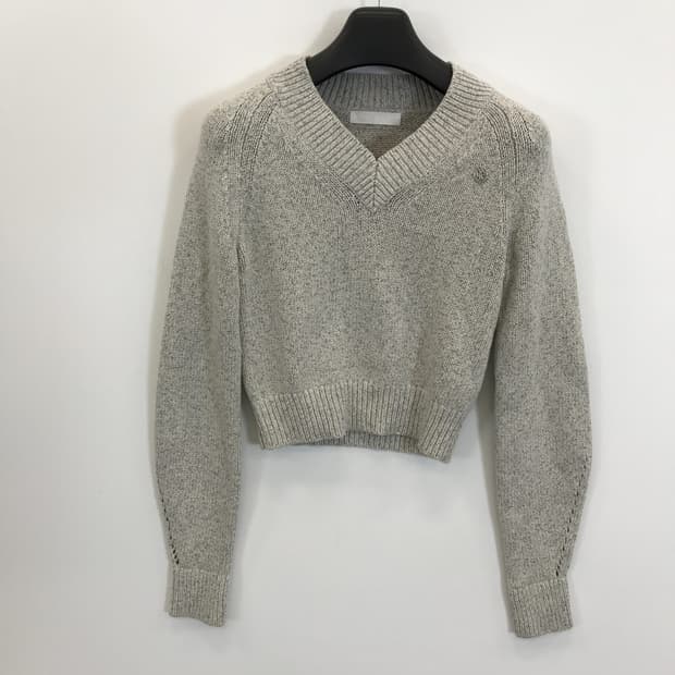 플랙 브이넥 크롭 니트 [55]