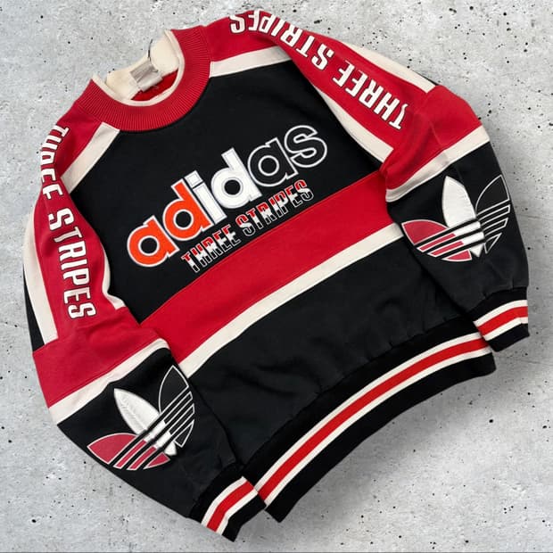 [L] 80-90s 아디다스 올드스쿨 쓰리 스트라이프 맨투맨 C394