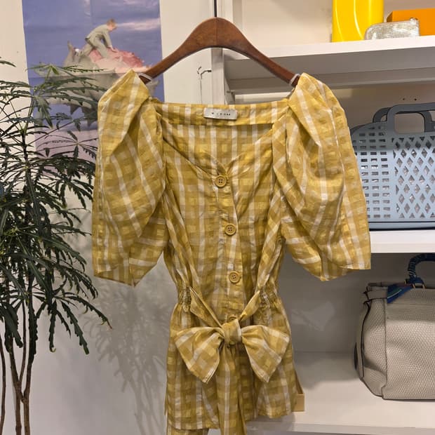 미샤 체크 블라우스