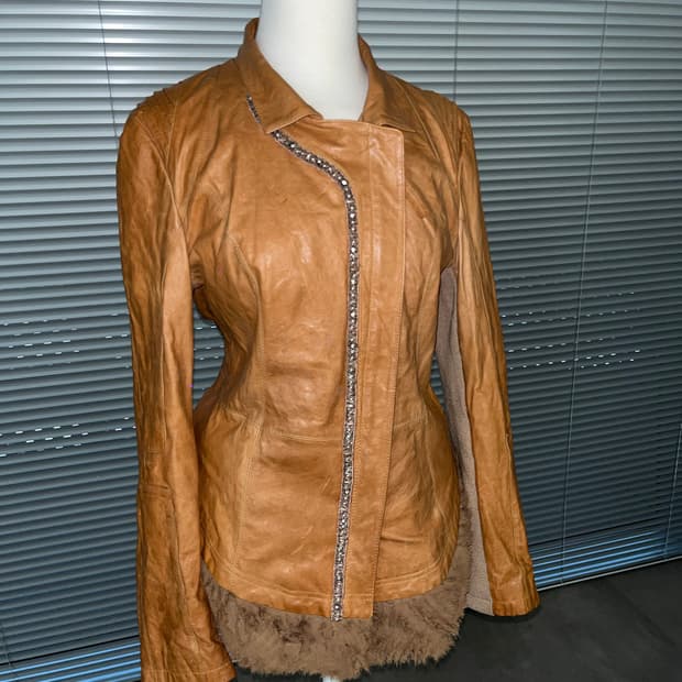 Japanese vintage orange leather jacket