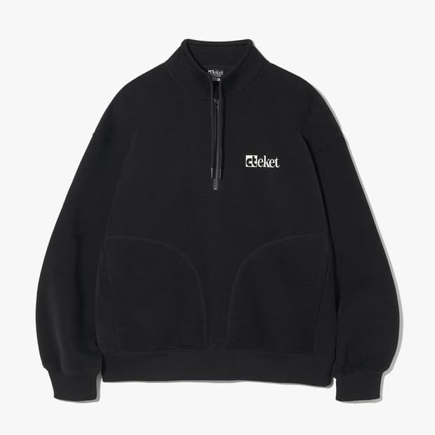 새상품 테켓 하프집업 블랙 L 