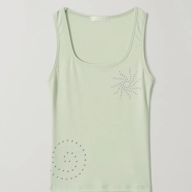 아수라 SUNRISE STUD SLEEVELESS (LIME) 1번착용
