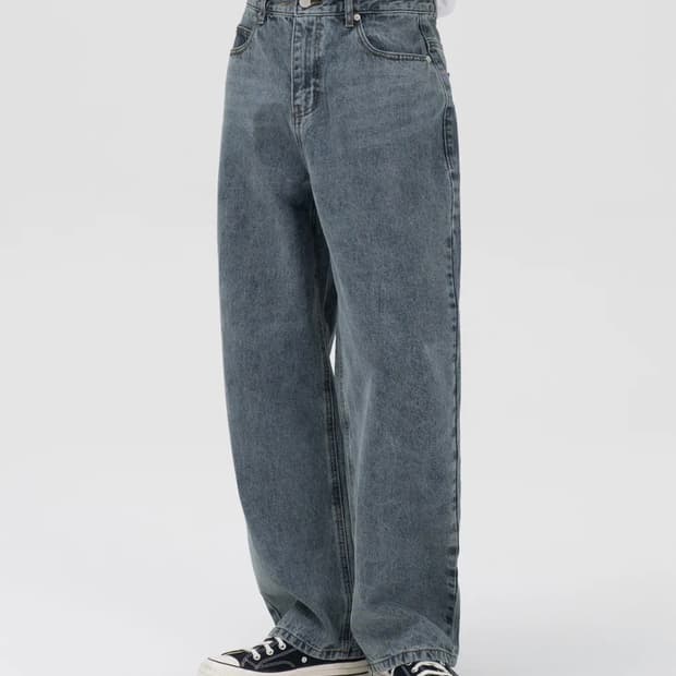 TOFFEE 벌룬핏 데님 와이드 팬츠 D.BLUE